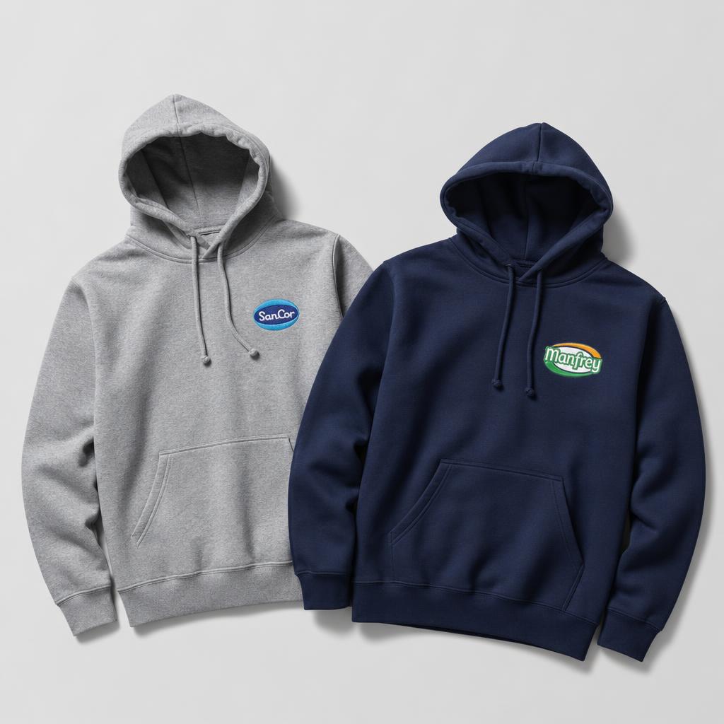 Buzos personalizados con logos de marcas por MERCHANSHOP